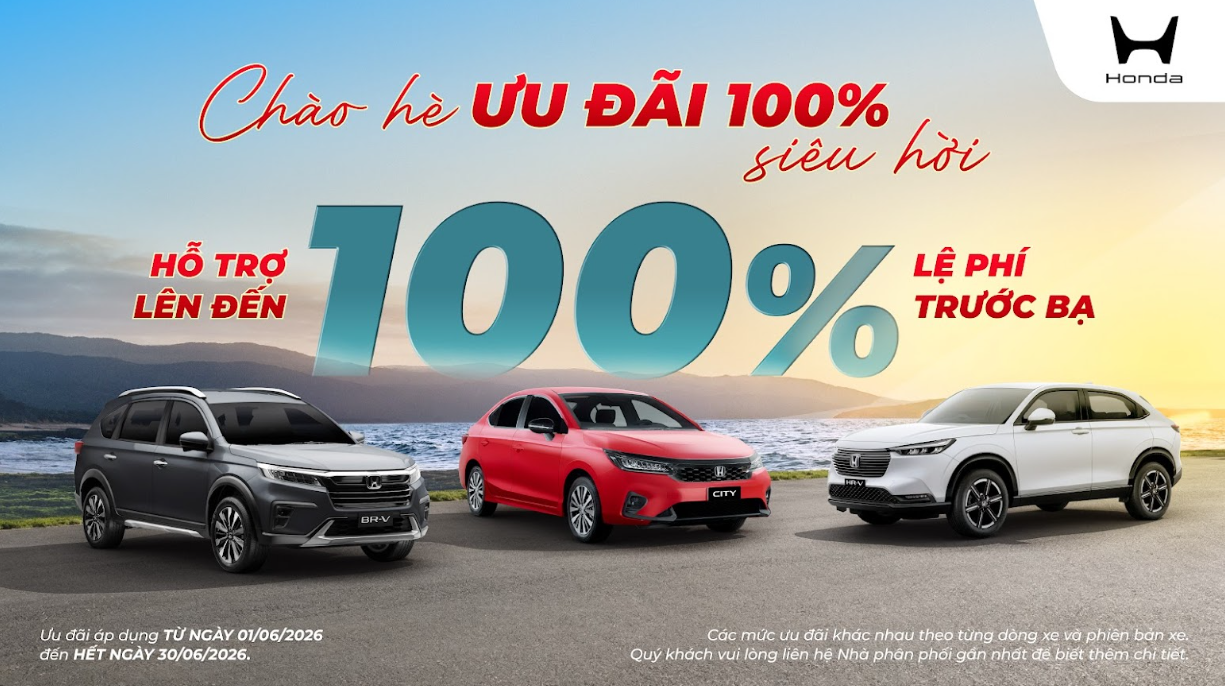 ƯU ĐÃI XE HONDA THÁNG 6/2026 – CHÀO HÈ RỰC RỠ, NHẬN NGAY ƯU ĐÃI HẤP DẪN TẠI HONDA Ô TÔ AN KHÁNH
