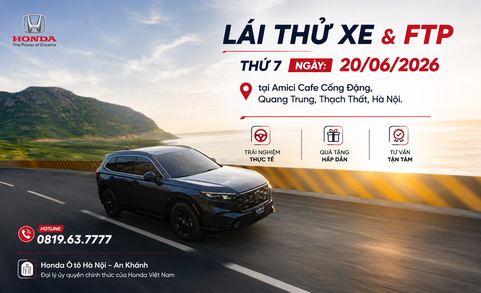 Tổng Kết Sự Kiện trưng bày, Lái thử xe & FTP]_Thứ 7 Ngày: 20/06/2026 tại Amici Cafe Cống Đặng, Quang Trung, Thạch Thất, Hà Nội