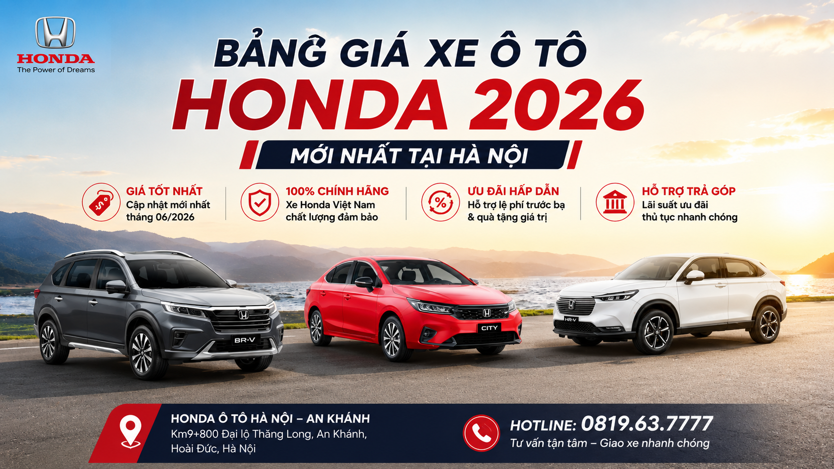 Bảng Giá Xe Honda 2026 Mới Nhất Tại Hà Nội | Cập Nhật Liên Tục